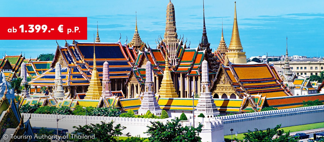 Thailand: Rundreise & Baden ab 1.399 € p. P.