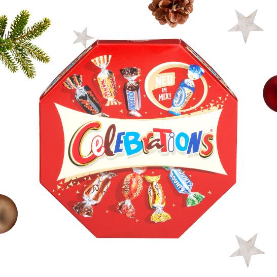 CELEBRATIONS - Mars, Snickers, Bounty, Twix, Milky Way, Dove, Dove Caramel und Maltesers