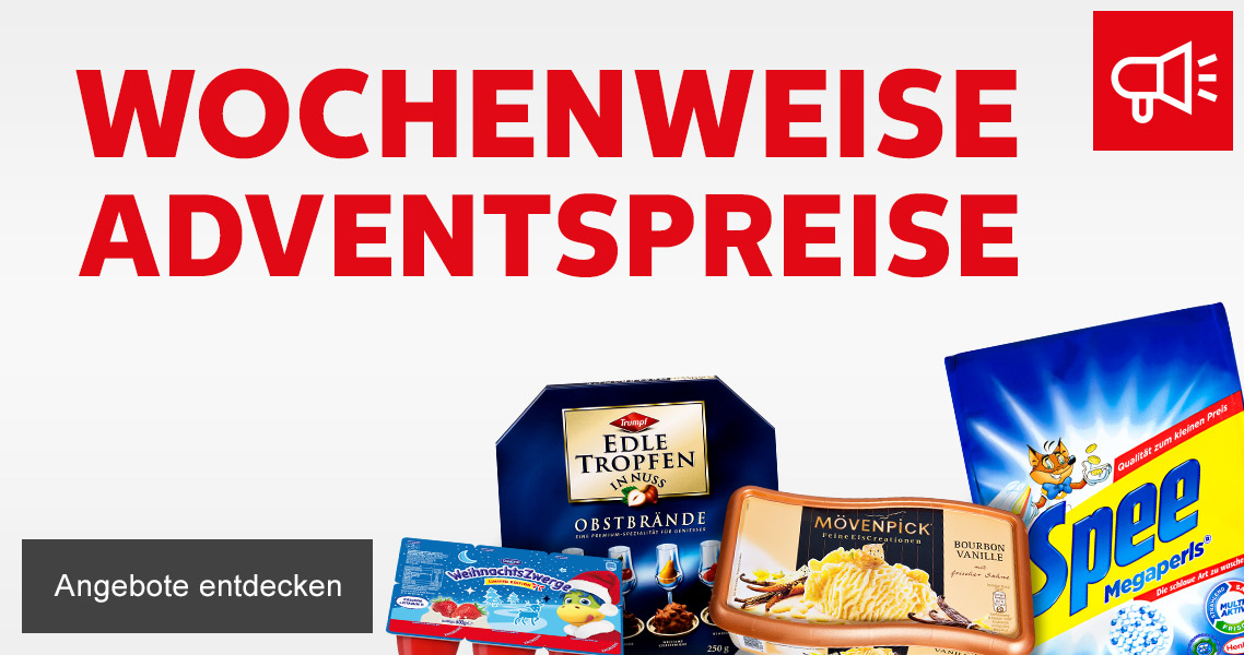 Angebote: Wochenweise Adventspreise