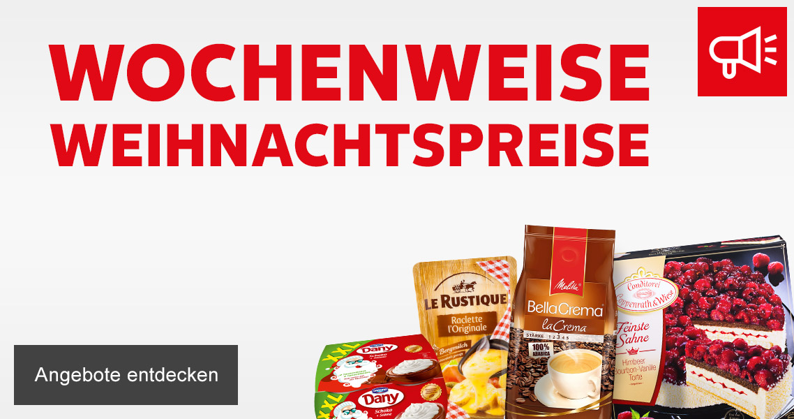 Angebote: Wochenweise Weihnachtspreise
