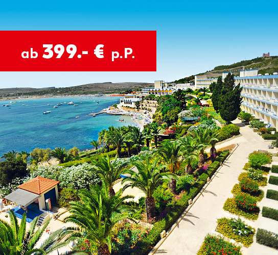 Malta: Mellieha ab 399.- € p. P.