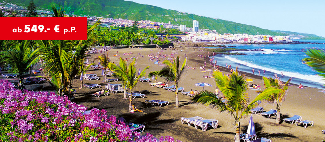 Spanien: Teneriffa ab 549.- € p. P.