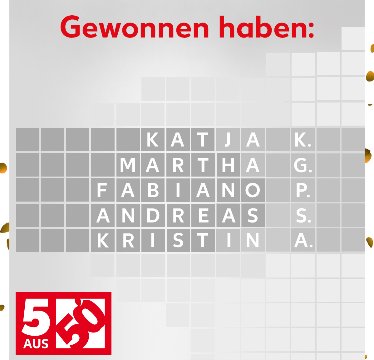 Jubiläumslotterie „5 aus 50”