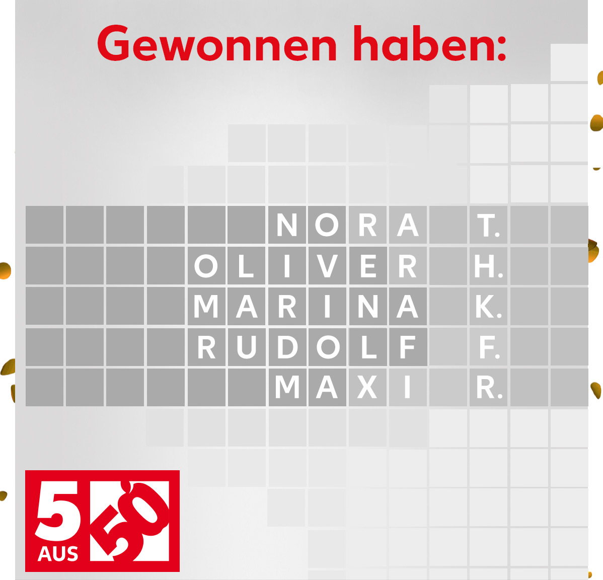 Jubiläumslotterie „5 aus 50”