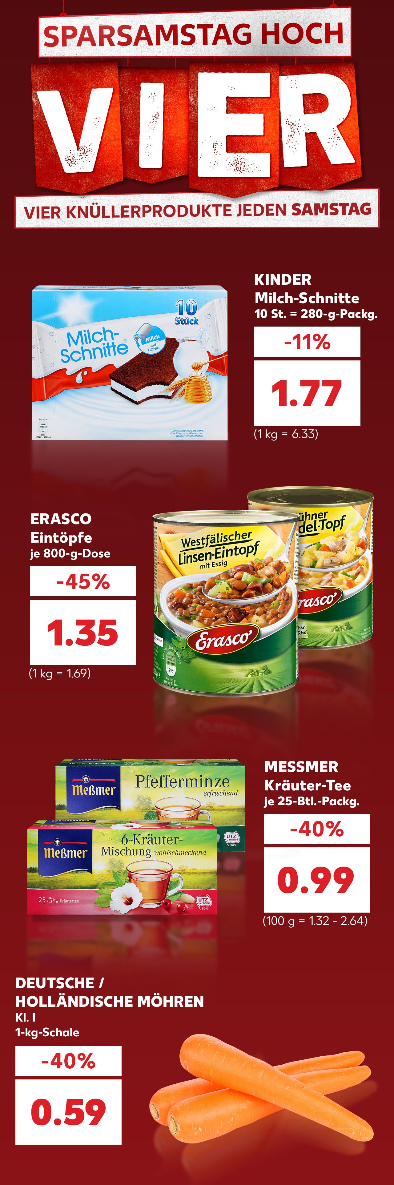 Unser Sparsamstag Hoch Vier