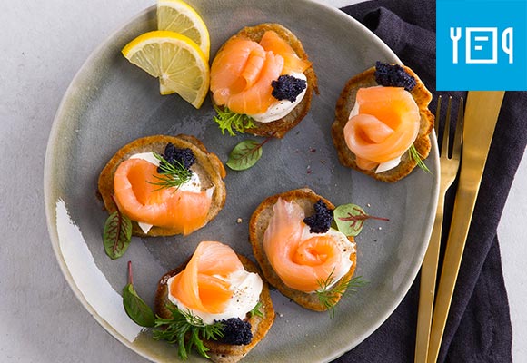 Rezept: Blinis mit Räucherlachs und Kaviar