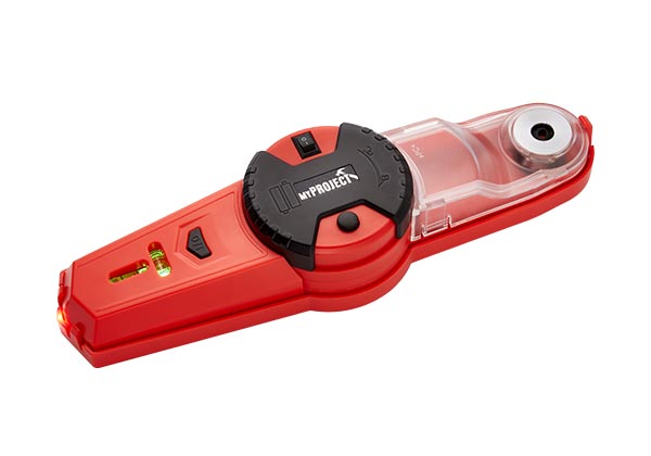 Bohrhilfe mit Linienlaser und Bohrstaubfänger