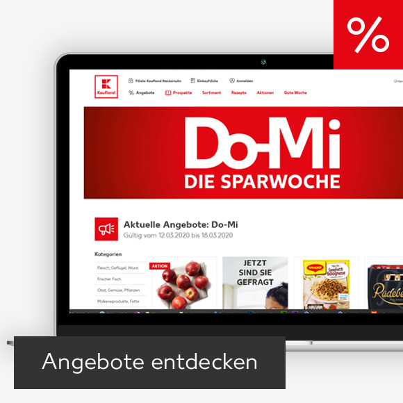 Abbildung: Laptop zeigt Angebote auf Kaufland-Webseite