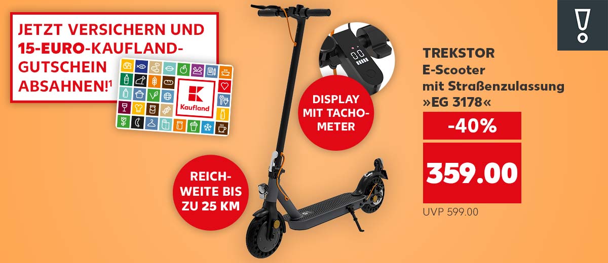 Produktabbildung: Trekstor E-Scooter mit Straßenzulassung „EG 3178”
