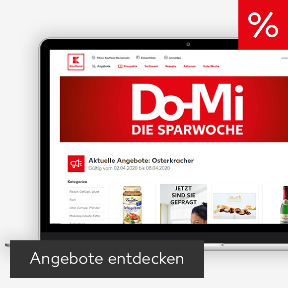 Abbildung: Laptop zeigt Angebote auf Kaufland-Webseite