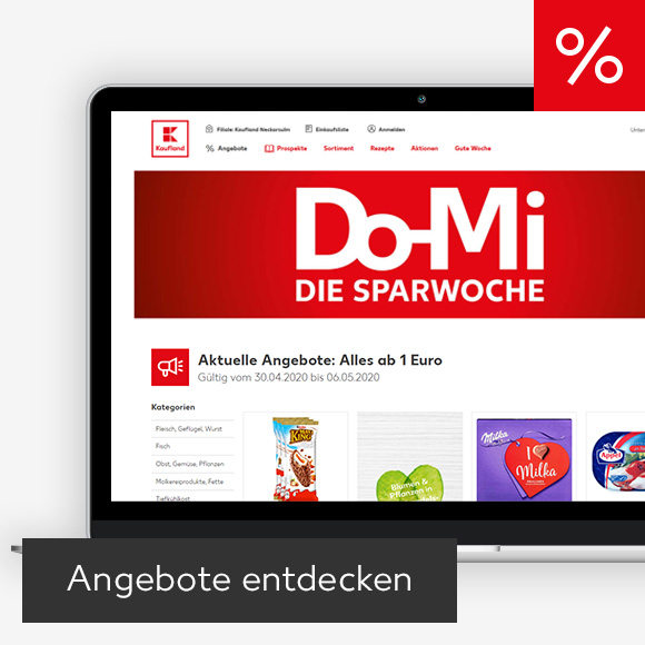 Abbildung: Laptop zeigt Angebote auf Kaufland-Webseite