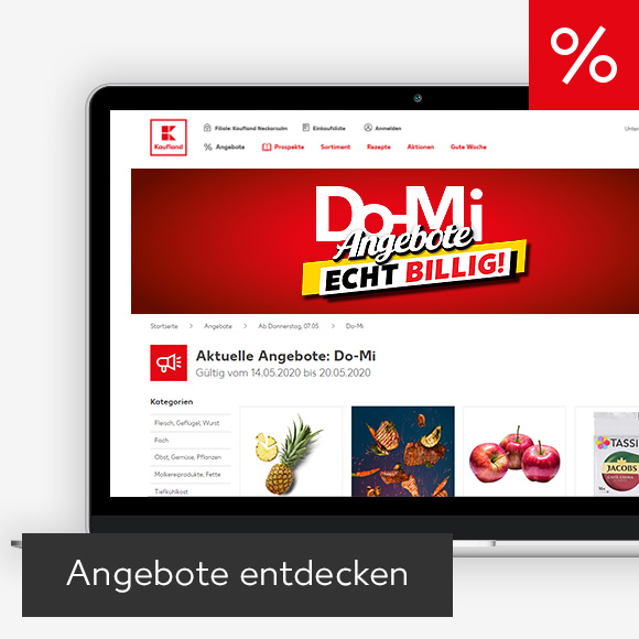 Abbildung: Laptop zeigt Angebote auf Kaufland-Webseite