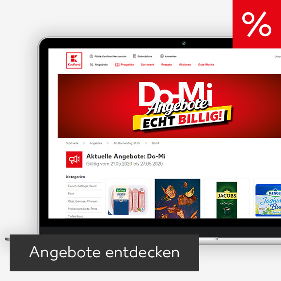 Abbildung: Laptop zeigt Angebote auf Kaufland-Webseite