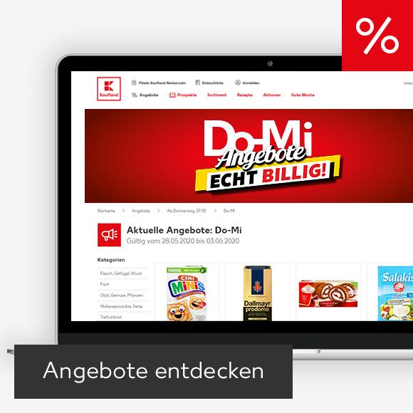 Abbildung: Laptop zeigt Angebote auf Kaufland-Webseite