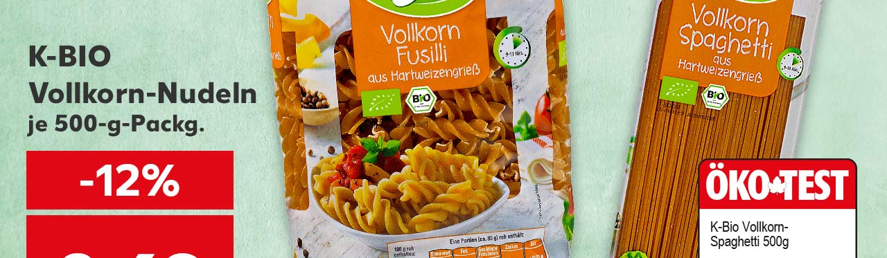 K-Bio Vollkorn-Nudeln