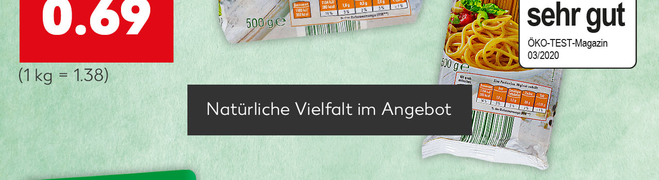 K-Bio Vollkorn-Nudeln; Natürliche Vielfalt im Angebot
