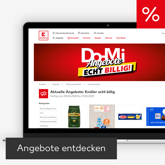 Abbildung: Laptop zeigt Angebote auf Kaufland-Webseite