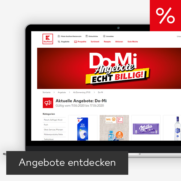 Abbildung: Laptop zeigt Angebote auf Kaufland-Webseite
