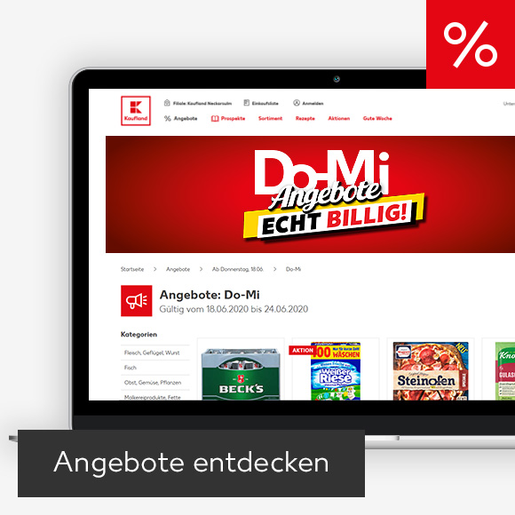 Abbildung: Laptop zeigt Angebote auf Kaufland-Webseite