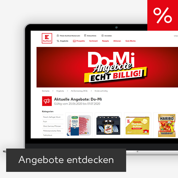 Abbildung: Laptop zeigt Angebote auf Kaufland-Webseite