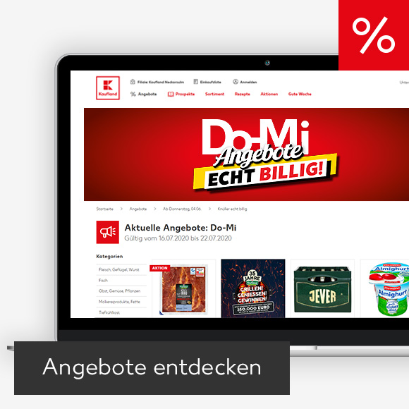 Abbildung: Laptop zeigt Angebote auf Kaufland-Webseite