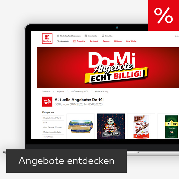 Abbildung: Laptop zeigt Angebote auf Kaufland-Webseite