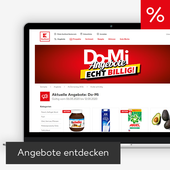 Abbildung: Laptop zeigt Angebote auf Kaufland-Webseite