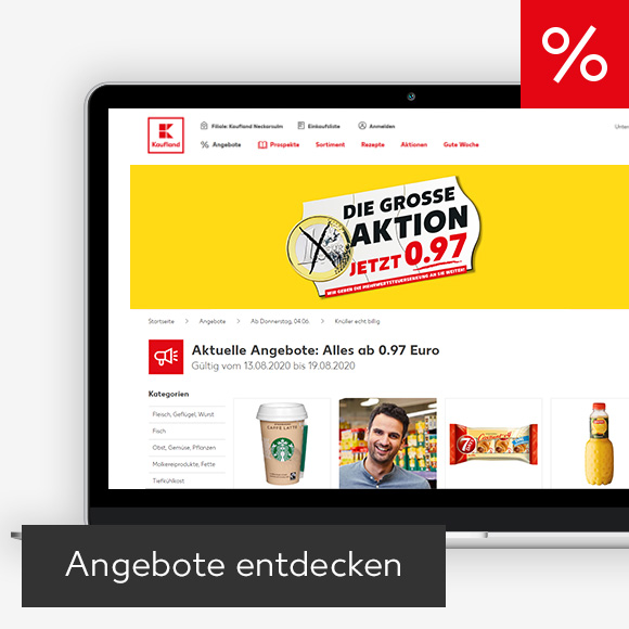 Abbildung: Laptop zeigt Angebote auf Kaufland-Webseite