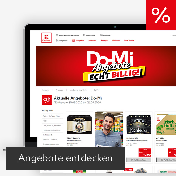 Abbildung: Laptop zeigt Do-Mi Angebote auf Kaufland-Webseite