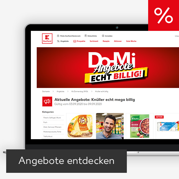 Abbildung: Laptop zeigt Angebote auf Kaufland-Webseite