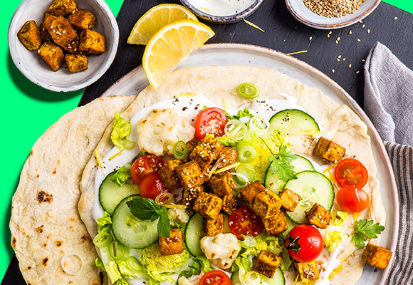 Abbildung: Tofu-Shawarma mit Blumenkohl