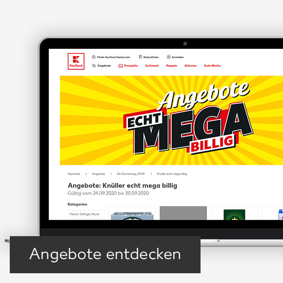 Abbildung: Laptop zeigt Angebote auf Kaufland-Webseite