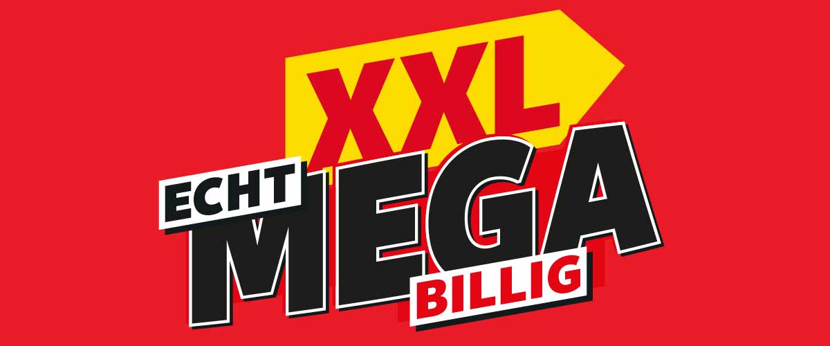 Schriftzug: XXL echt mega billig