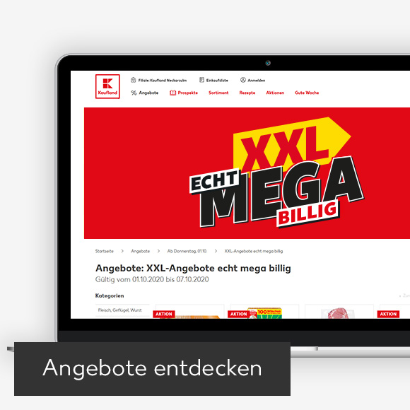 Abbildung: Laptop zeigt Do-Mi Angebote auf Kaufland-Webseite