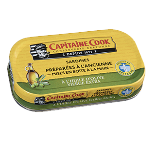 CAPITAINE COOK Sardines à l'huile d'olive vierge extra ou à l'huile d'olive vierge extra et zestes de citron - 115g