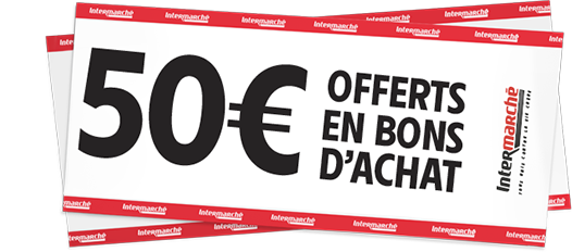 50€ offerts en bons d'achat.