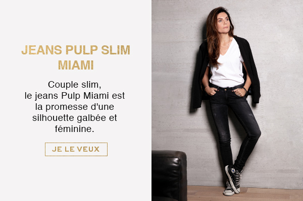 Jeans Pulp Slim noir Miami signé Veronika Loubry