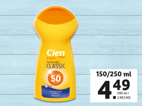 CIEN SUN Sonnenlotion Sensitiv oder Sonnenmilch Classic
