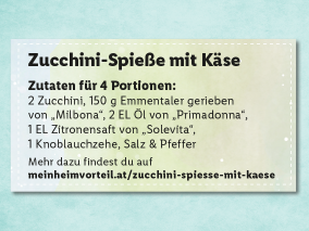 Zucchini-Spieße mit Käse