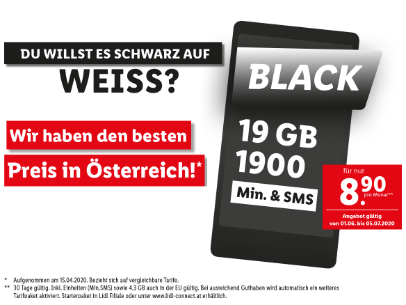 Lidl Connect Black Tarif