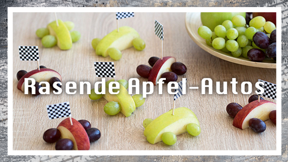 Rasende Apfel-Autos