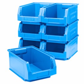 5 Sichtlagerkästen LF 321 + 2 GRATIS, Kunststoff, blau, 7,5 l