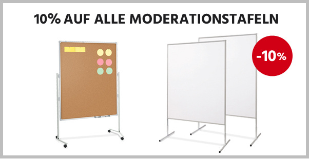 10% auf alle Moderationstafeln