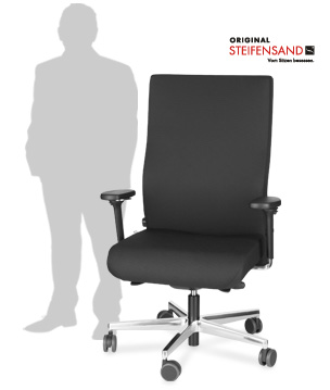 Bürostuhl Seno XXL, mit Armlehnen, verstärkt und ergonomisch, bis 200 kg Körpergewicht