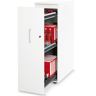 Hochcontainer Tetris Wood, 3 Schübe + 1 Utensilienauszug, B 424 x T 803 x H 1296 mm