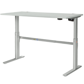 Schreibtisch Standard, C-Fuß, Rechteck, elektrisch höhenverstellbar, B 1600 mm
