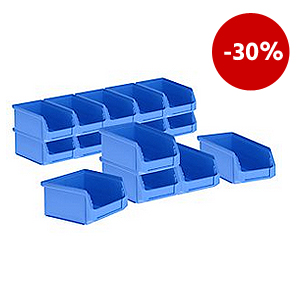 Sichtlagerkästen LF 211 SET, 15 Stück, Kunststoff, 0,9 l