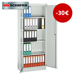 Universalschrank, Stahl, abschließbar, T 400 x H 1935 mm, 5 OH