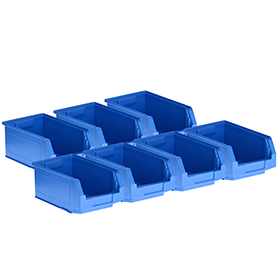 5 Sichtlagerkästen LF 321 + 2 GRATIS, Kunststoff, blau, 7,5 l