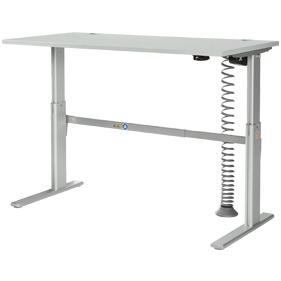 Schreibtisch Standard, C-Fuß, Rechteck, elektrisch höhenverstellbar, B 1600 mm